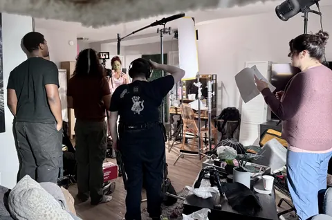 On set of “A Latina in DC”